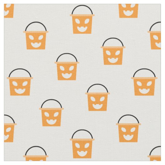 Halloween Jack-O-Lantern Candy Bucket Pattern Stoff (Nahaufnahme)