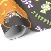 Halloween Jack o' Lantern Candy Geschenkpapier (Rolleneckpunkt)