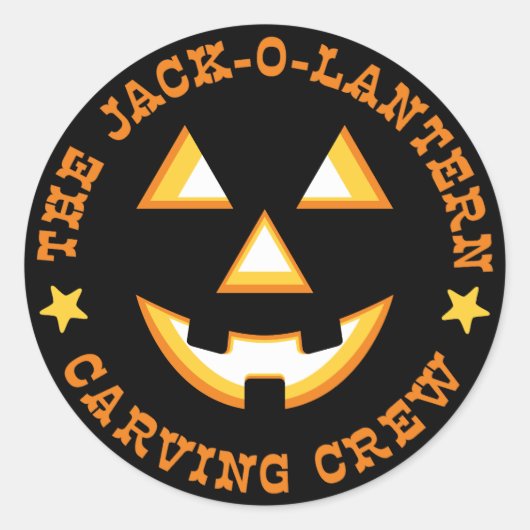 Halloween Jack-O-Lantern Carving Crew Runder Aufkleber (Vorderseite)