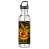 Halloween Jack-o-Lantern Ernteabend von Kindern Edelstahlflasche (Vorderseite)