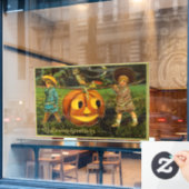 Halloween Jack-o-Lantern Ernteabend von Kindern Fensteraufkleber (Café-Fenster)