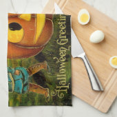 Halloween Jack-o-Lantern Ernteabend von Kindern Geschirrtuch (Viertel Falte)