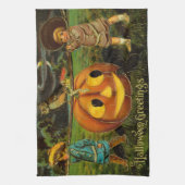 Halloween Jack-o-Lantern Ernteabend von Kindern Geschirrtuch (Vertikal)