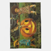 Halloween Jack-o-Lantern Ernteabend von Kindern Geschirrtuch (Vertikal)