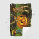Halloween Jack-o-Lantern Ernteabend von Kindern Golfhandtuch (Insitu)