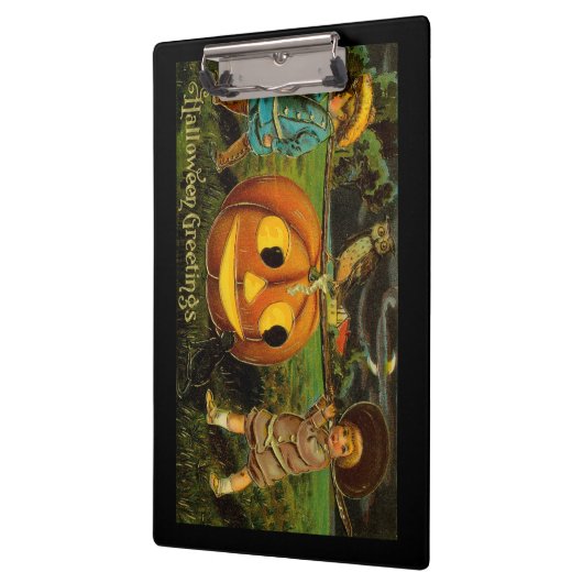 Halloween Jack-o-Lantern Ernteabend von Kindern Klemmbrett (Links)