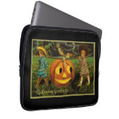 Halloween Jack-o-Lantern Ernteabend von Kindern Laptopschutzhülle (Vorne Rechts)