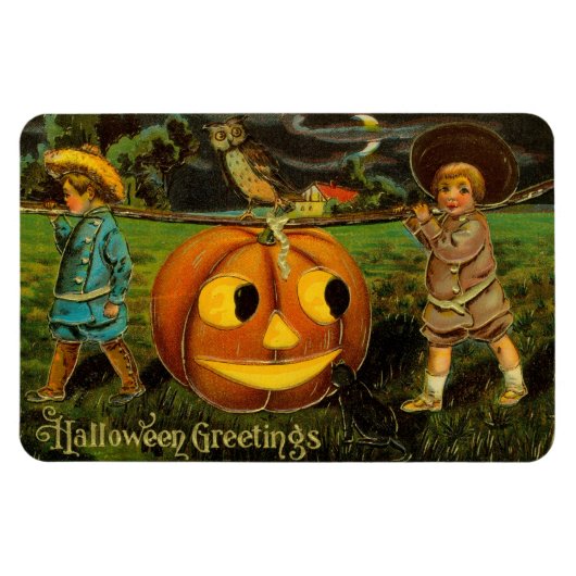 Halloween Jack-o-Lantern Ernteabend von Kindern Magnet (Horizontal)