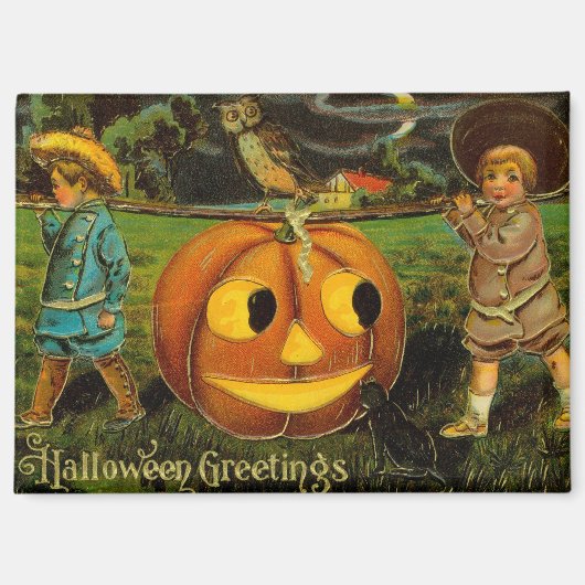 Halloween Jack-o-Lantern Ernteabend von Kindern Magnet (Vorderseite)