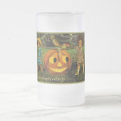 Halloween Jack-o-Lantern Ernteabend von Kindern Mattglas Bierglas (Mittel)