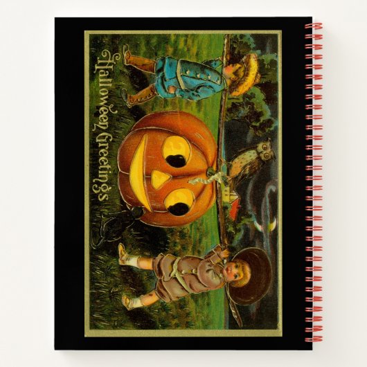 Halloween Jack-o-Lantern Ernteabend von Kindern Notizblock (Rückseite)