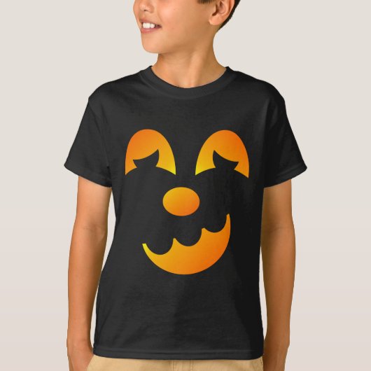 Halloween Jack-o'-lantern Funny Face Boy's T-Shirt (Vorderseite)
