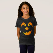Halloween Jack-o'-lantern Funny Face Girl T-Shirt (Vorne ganz)