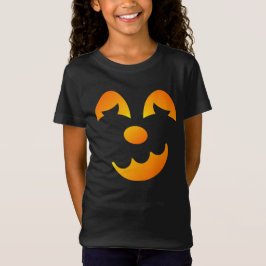 Halloween Jack-o'-lantern Funny Face Girl T-Shirt
