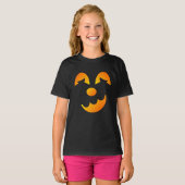 Halloween Jack-o'-lantern Funny Face Girl T-Shirt (Vorne ganz)