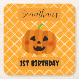 Halloween Jack-o' Lantern Geburtstagsparty Unterse Rechteckiger Pappuntersetzer