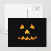 Halloween: Jack-o-Lantern-Gesicht: Postkarte (Vorne/Hinten)