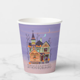 Halloween Jack-o'-lantern Hous Pappbecher