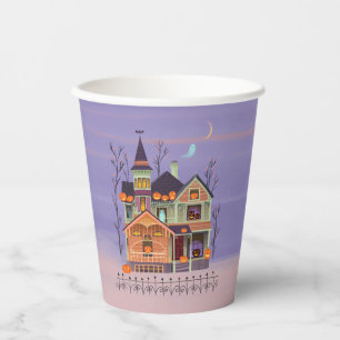 Halloween Jack-o'-lantern Hous Pappbecher
