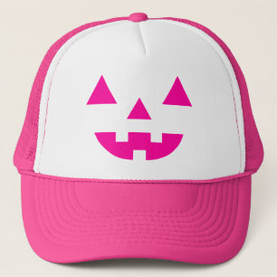 Halloween Jack O Lantern Kürbis Gesicht Rosa Truckerkappe