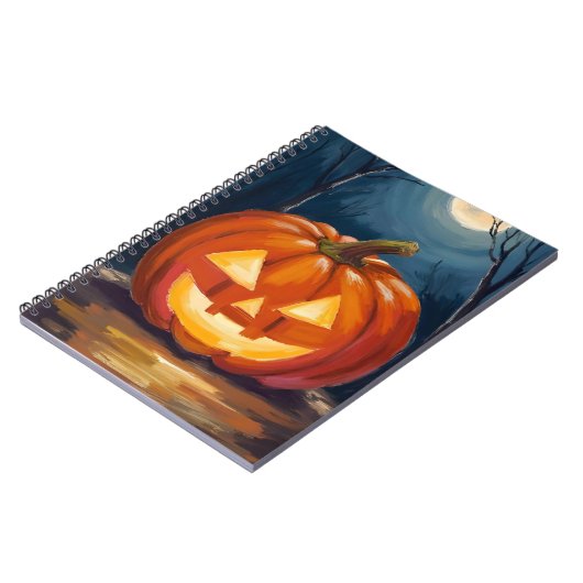 Halloween Jack-O-Lantern-Kürbis Notizblock (Linke Seite)