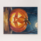Halloween Jack-O-Lantern-Kürbis Puzzle (Horizontal)