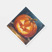 Halloween Jack-O-Lantern-Kürbis Serviette (Ecke)