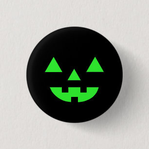 Halloween Jack O Lantern Kürbisgesicht Grün Button