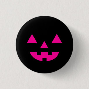 Halloween Jack O Lantern Kürbisgesicht Rosa Button