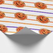 Halloween-Jack-O-Lantern-Kürbiskeks Geschenkpapier (Ecke)