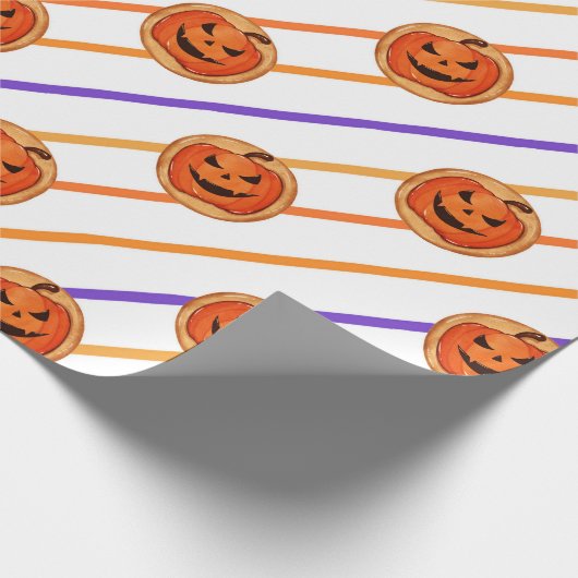 Halloween-Jack-O-Lantern-Kürbiskeks Geschenkpapier (Ecke)
