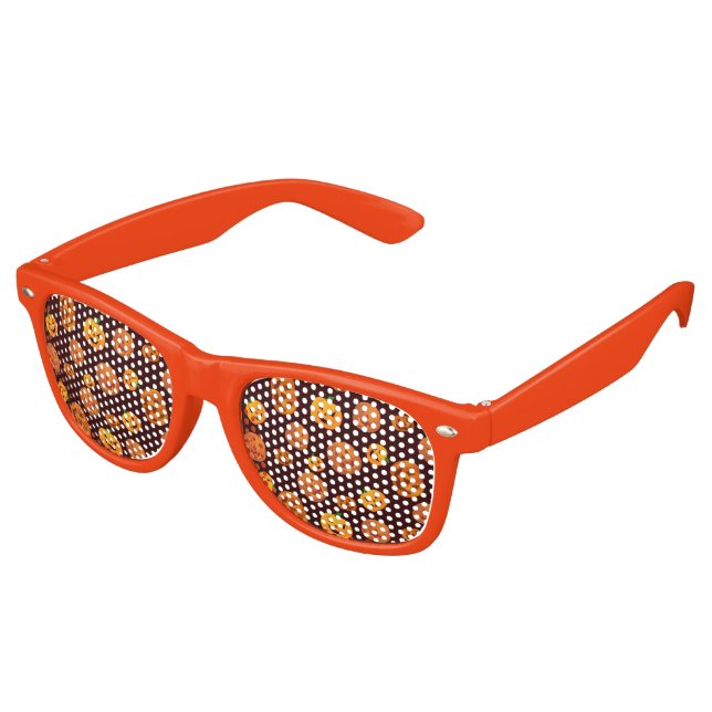 Halloween-Jack-O-Lantern-Kürbismuster Sonnenbrille (Schrägansicht)