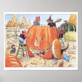 Halloween Jack o' Lantern Mice Print Poster (Vorne)