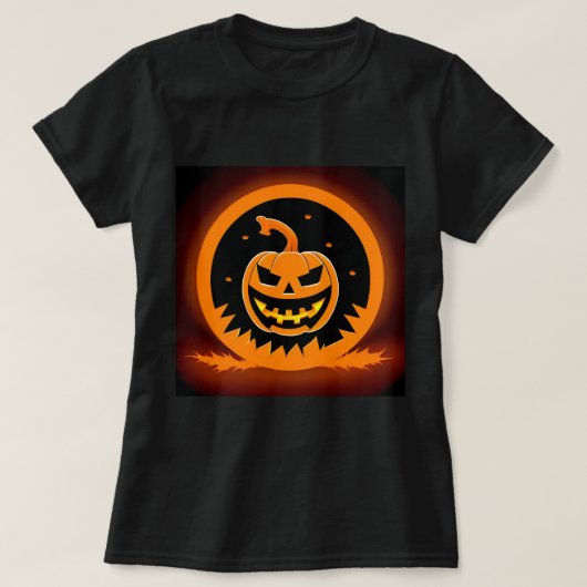 Halloween Jack-O' Lantern mit grauem Gesicht T-Shirt (Design vorne)