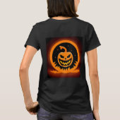 Halloween Jack-O' Lantern mit grauem Gesicht T-Shirt (Rückseite)
