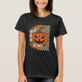 Halloween Jack-o-Lantern mit Schachbrettern und Bl T-Shirt (Vorderseite)