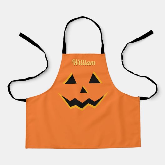 Halloween Jack O' Lantern Niedlicher Kürbis für Ki Schürze (Vorderseite)