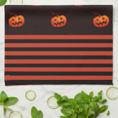 Halloween Jack O' Lantern Orange Black Kitchen Geschirrtuch (Gefaltet)