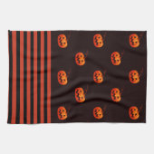 Halloween Jack O' Lantern Orange Black Kitchen Geschirrtuch (Horizontal)
