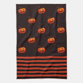 Halloween Jack O' Lantern Orange Black Kitchen Geschirrtuch (Vertikal)