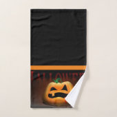 Halloween Jack O' Lantern Orange und Black Badhandtuch Set (Handtuch)