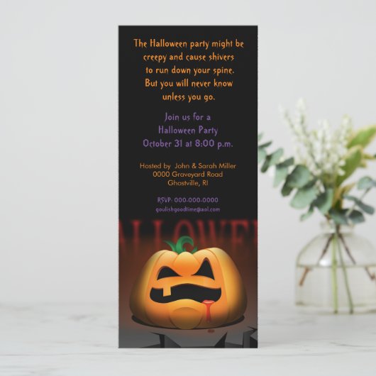 Halloween Jack O' Lantern Party Einladung (Stehend Vorderseite)