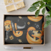 Halloween Jack-o-Lantern Pumpkin Black and Orange Seidenpapier (Geschenk)