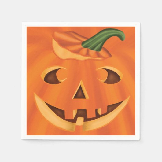 Halloween Jack-O-Lantern Pumpkin-Carving-Face Serviette (Vorderseite)