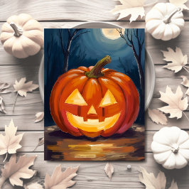 Halloween Jack-O-Lantern Pumpkin Feiertagspostkarte