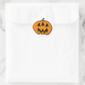 Halloween Jack-o' Lantern Pumpkin mit 3 Augen Runder Aufkleber (Tasche)