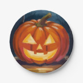 Halloween Jack-O-Lantern Pumpkin Pappteller (Vorderseite)