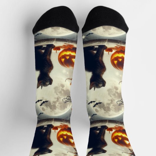 Halloween Jack O' Lantern Pumpkin Print Crew Socks Socken (Oben)