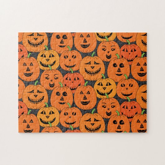 Halloween Jack-o'-lantern Pumpkin Puzzle (Horizontal)