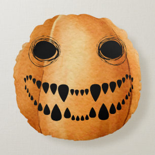 Halloween Jack-O-Lantern Pumpkin Rundes Kissen